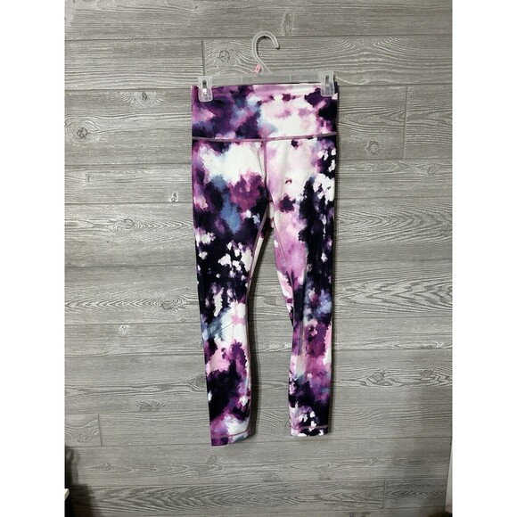 Lululemon Women's Crop Leggings Multicolor 6 Tie Dye Wunder Under Blooming Pixie - Picture 1 of 7